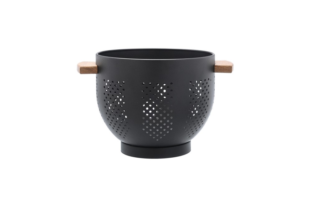 ESTIA ΣΟΥΡΩΤΗΡΙ ΖΥΜΑΡΙΚΩΝ ALLURE ΜΕΤΑΛΛΙΚΟ 22cm ΜΕ ΞΥΛΙΝΕΣ ΛΑΒΕΣ ΜΑΥΡΟ