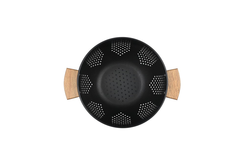 ESTIA ΣΟΥΡΩΤΗΡΙ ΖΥΜΑΡΙΚΩΝ ALLURE ΜΕΤΑΛΛΙΚΟ 22cm ΜΕ ΞΥΛΙΝΕΣ ΛΑΒΕΣ ΜΑΥΡΟ