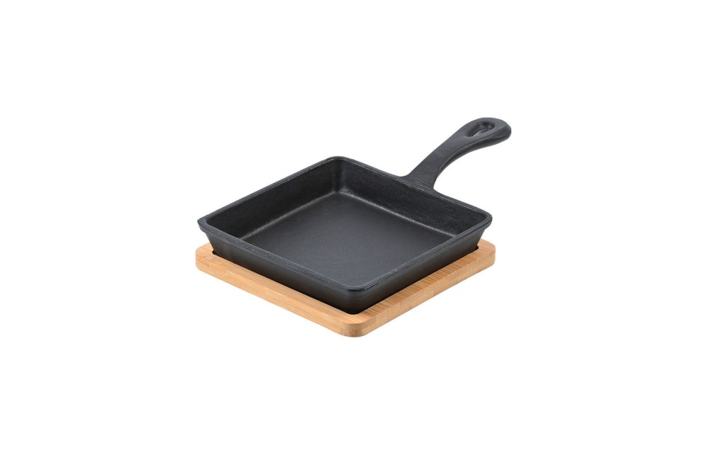 ESTIA ΤΗΓΑΝΙ ΣΕΡΒΙΡΙΣΜΑΤΟΣ IRON MANTEMENIO 14cm ΜΕ ΒΑΣΗ BAMBOO