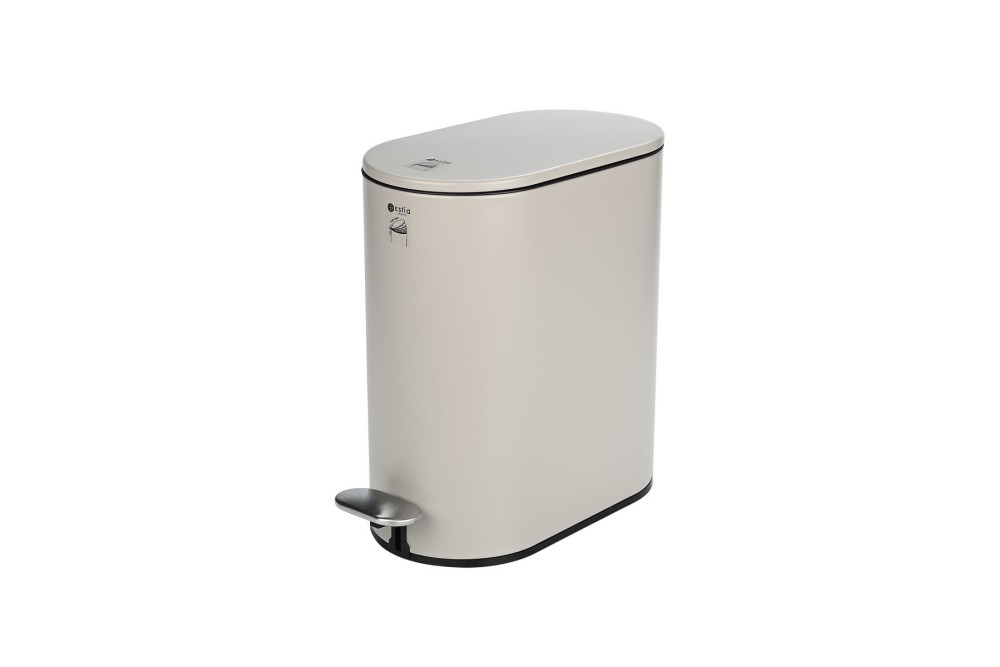 ESTIA ΧΑΡΤΟΔΟΧΕΙΟ ΜΠΑΝΙΟΥ SLIM SOFT CLOSE 5lt ΜΑΤ TAUPE