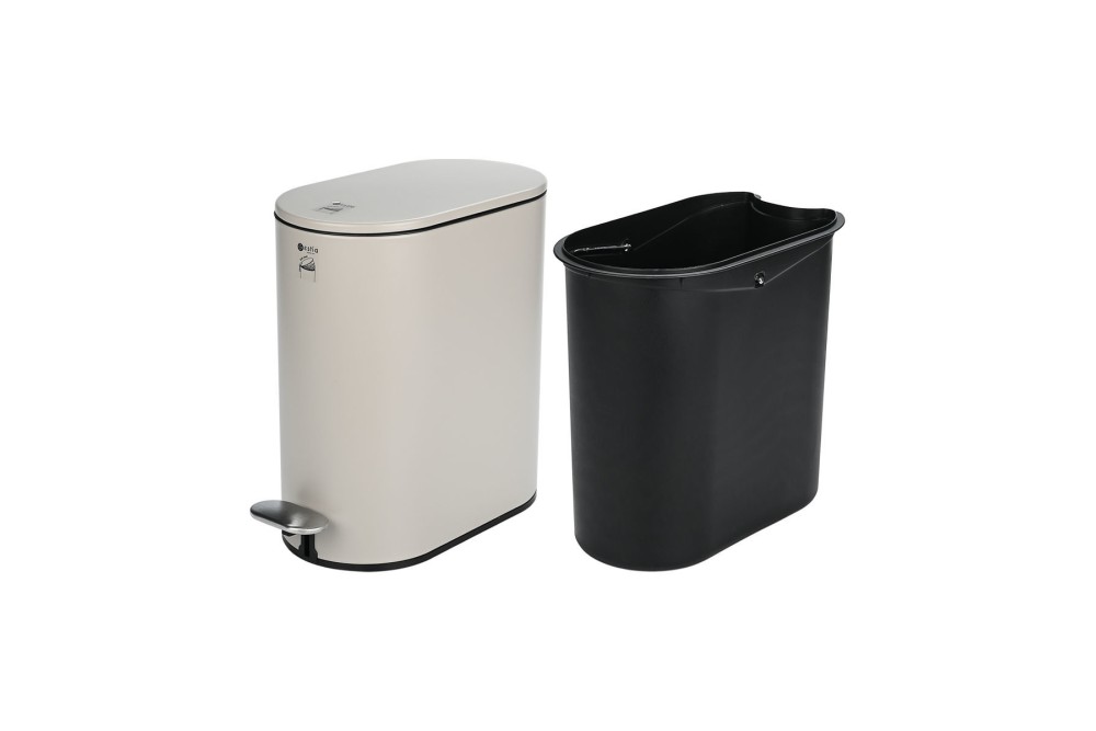 ESTIA ΧΑΡΤΟΔΟΧΕΙΟ ΜΠΑΝΙΟΥ SLIM SOFT CLOSE 5lt ΜΑΤ TAUPE