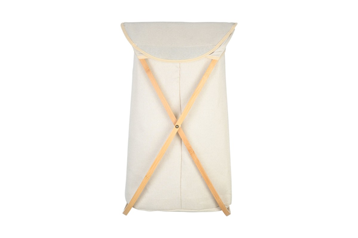 ESTIA ΚΑΛΑΘΙ ΑΠΛΥΤΩΝ BAMBOO ESSENTIALS 40x40x70cm ΜΕ ΘΗΚΗ ΠΟΛΥΕΣΤΕΡΑ ΠΤΥΣΣΟΜΕΝΟ ΜΠΕΖ
