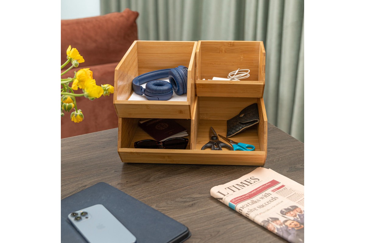ESTIA ΚΟΥΤΙ ΟΡΓΑΝΩΣΗΣ BAMBOO ESSENTIALS 17.8x15.7x12.5cm ESTIA ΚΟΥΤΙ ΟΡΓΑΝΩΣΗΣ BAMBOO ESSENTIALS 17.8x15.7x12.5cm