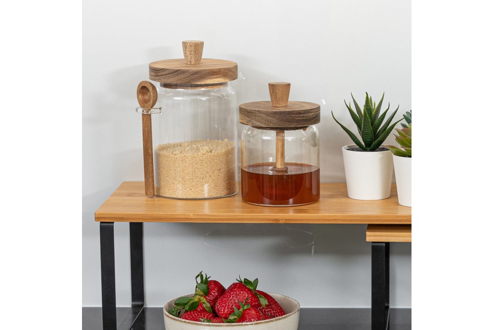 ESTIA ΔΟΧΕΙΟ ΑΠΟΘΗΚΕΥΣΗΣ ALLURE ΓΥΑΛΙΝΟ 850ml 9.7x12x17cm ΜΕ ΚΟΥΤΑΛΙ