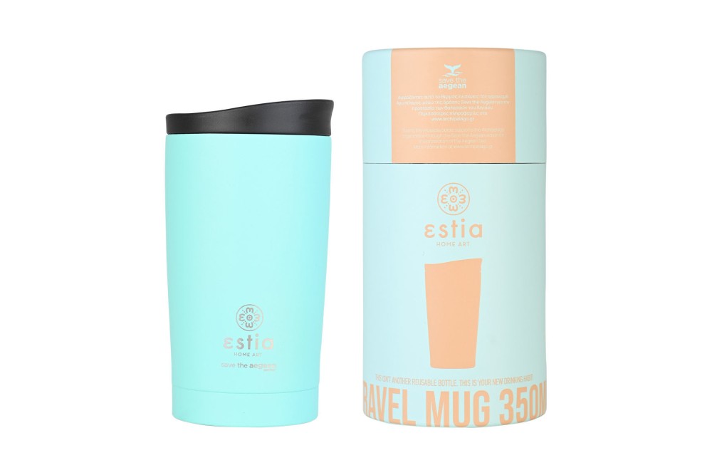 ESTIA ΘΕΡΜΟΣ TRAVEL MUG SAVE THE AEGEAN 350ml BERMUDA GREEN