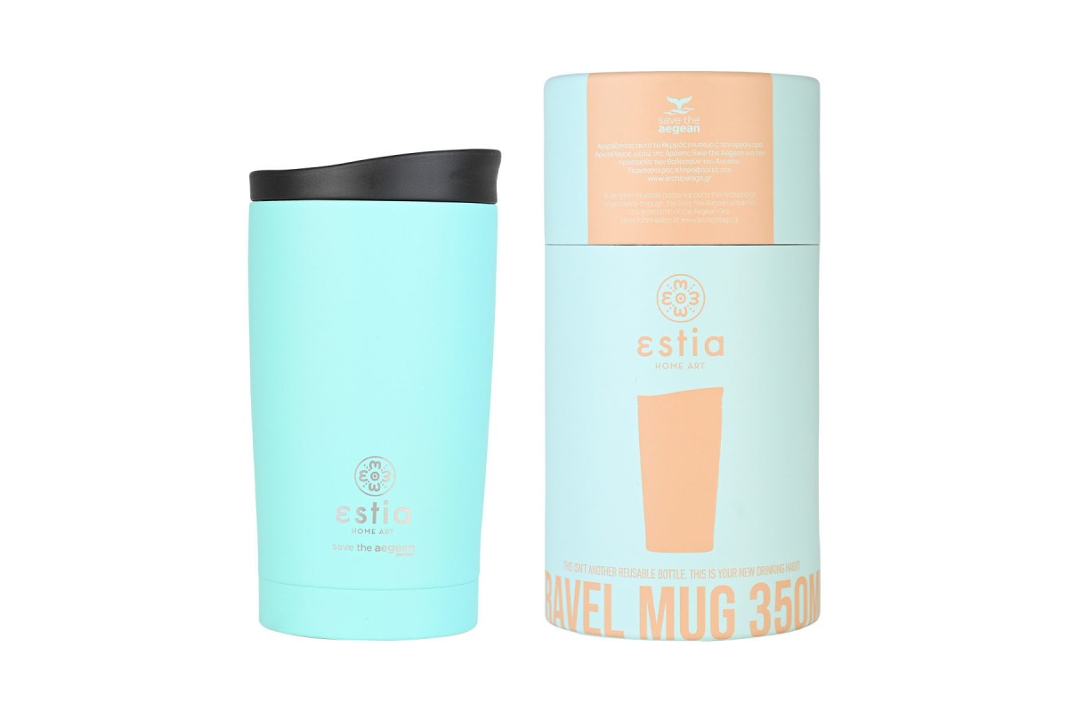 ESTIA ΘΕΡΜΟΣ TRAVEL MUG SAVE THE AEGEAN 350ml BERMUDA GREEN