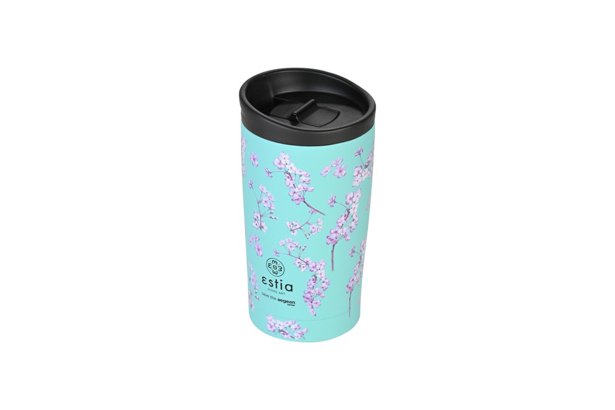 ESTIA ΘΕΡΜΟΣ TRAVEL MUG SAVE THE AEGEAN 350ml BLOSSOM GREEN