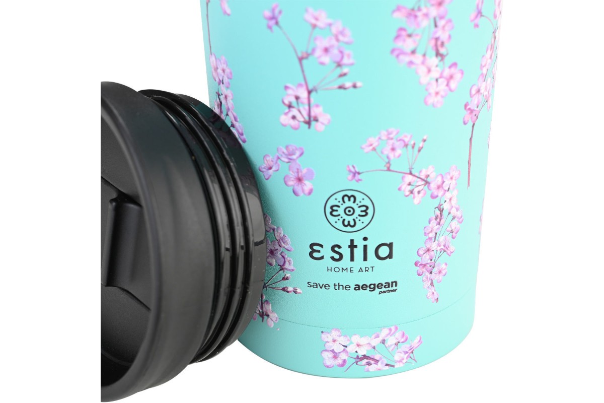 ESTIA ΘΕΡΜΟΣ TRAVEL MUG SAVE THE AEGEAN 350ml BLOSSOM GREEN