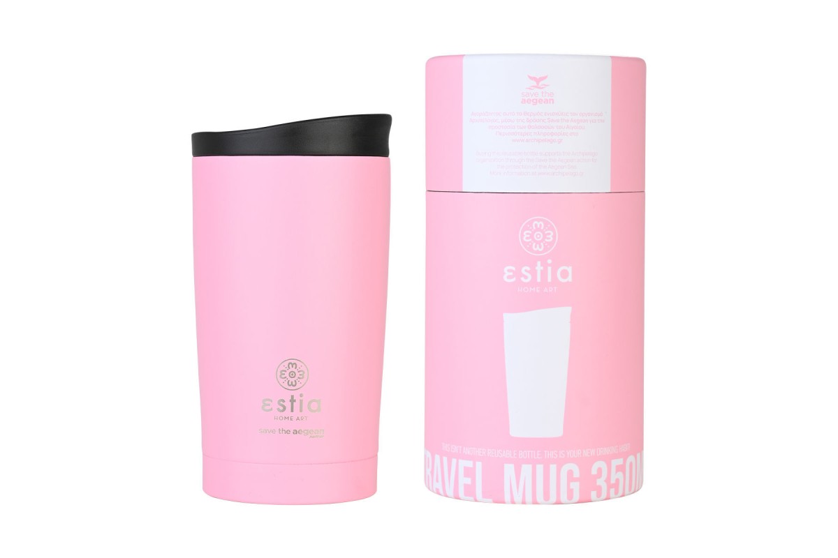 ESTIA ΘΕΡΜΟΣ TRAVEL MUG SAVE THE AEGEAN 350ml BLOSSOM ROSE