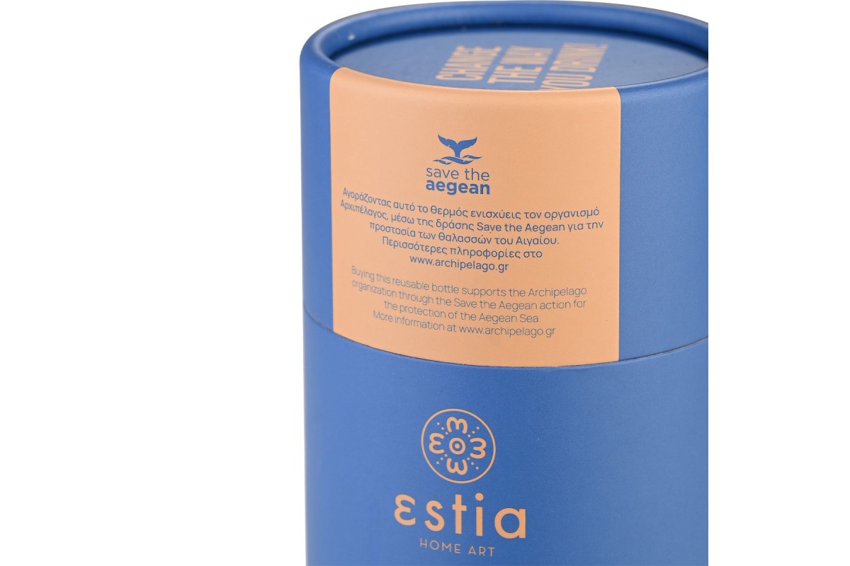 ESTIA ΘΕΡΜΟΣ TRAVEL MUG SAVE THE AEGEAN 350ml DENIM BLUE