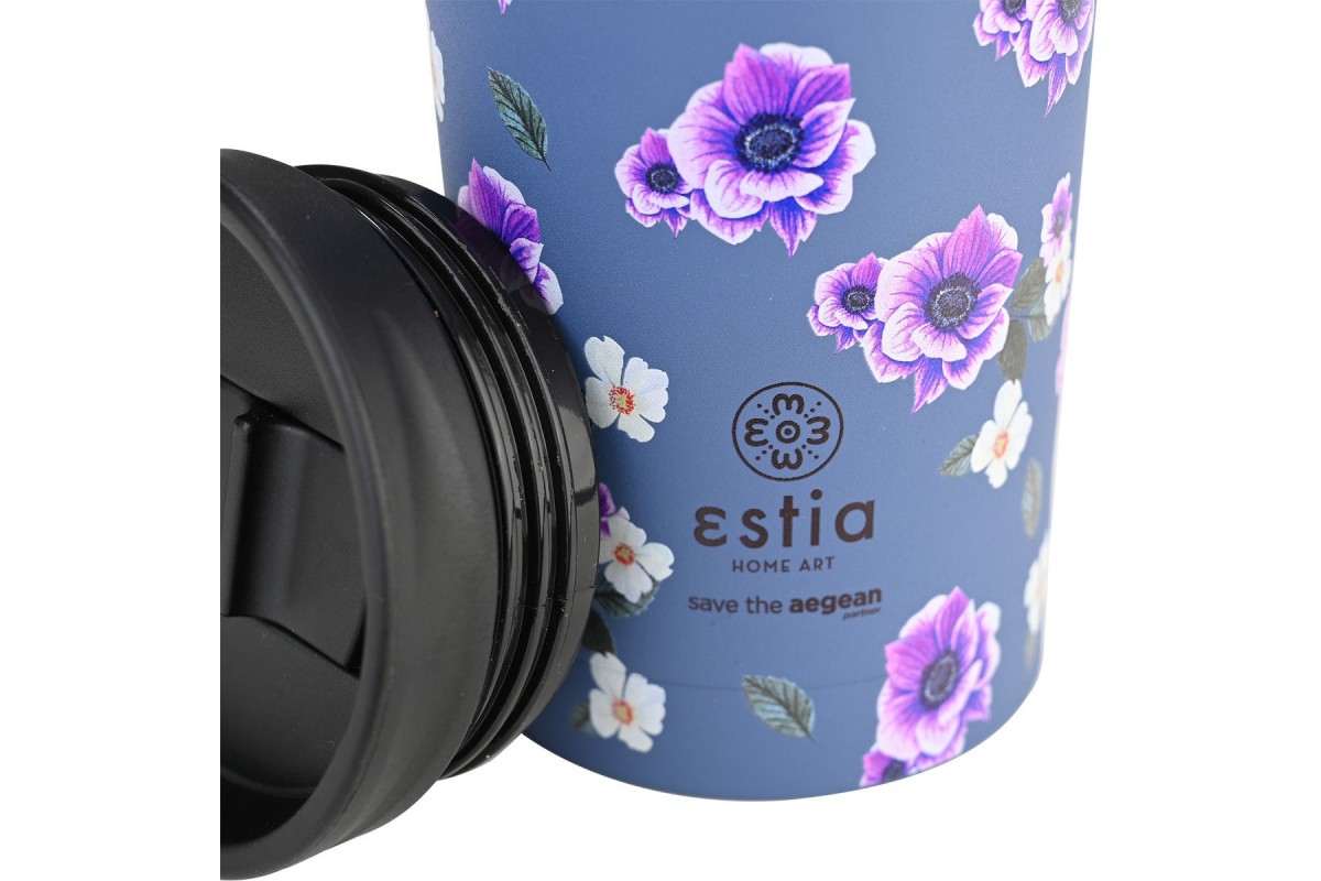 ESTIA ΘΕΡΜΟΣ TRAVEL MUG SAVE THE AEGEAN 350ml GARDEN BLUE