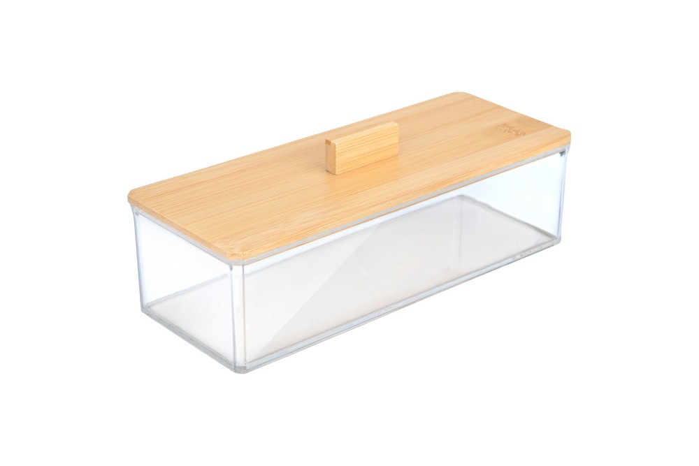 ESTIA ΚΟΥΤΙ ΑΠΟΘΗΚΕΥΣΗΣ & ΟΡΓΑΝΩΣΗΣ BAMBOO ESSENTIALS ΟΡΘΟΓΩΝΙΟ 23.3x9.4x8.8cm ΜΕ ΚΑΠΑΚΙ