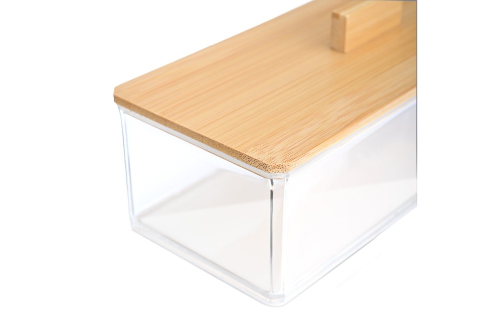 ESTIA ΚΟΥΤΙ ΑΠΟΘΗΚΕΥΣΗΣ & ΟΡΓΑΝΩΣΗΣ BAMBOO ESSENTIALS ΟΡΘΟΓΩΝΙΟ 23.3x9.4x8.8cm ΜΕ ΚΑΠΑΚΙ