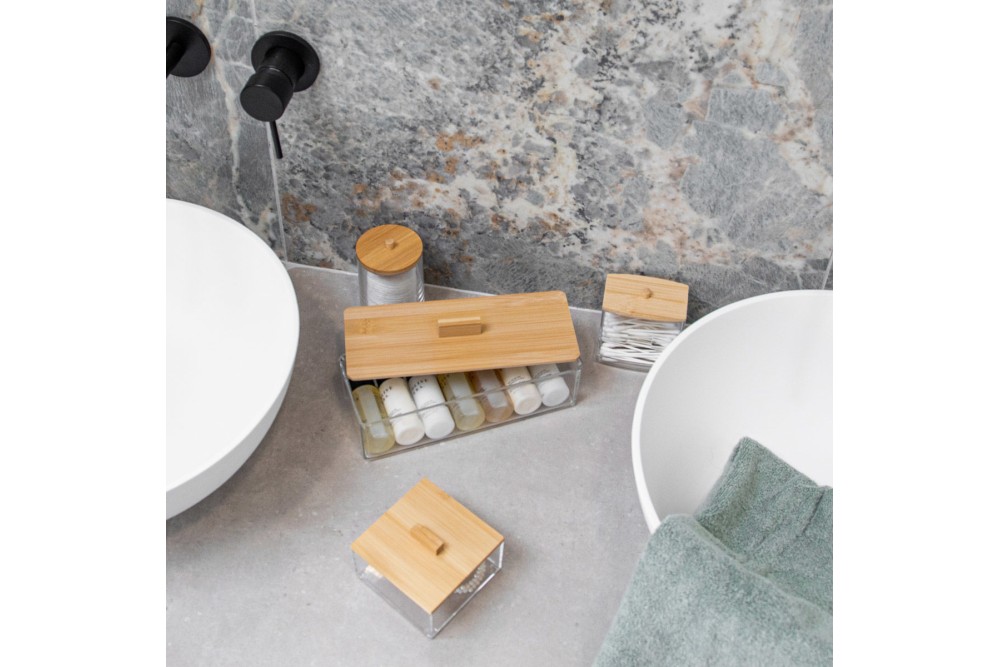 ESTIA ΚΟΥΤΙ ΑΠΟΘΗΚΕΥΣΗΣ & ΟΡΓΑΝΩΣΗΣ BAMBOO ESSENTIALS ΟΡΘΟΓΩΝΙΟ 23.3x9.4x8.8cm ΜΕ ΚΑΠΑΚΙ