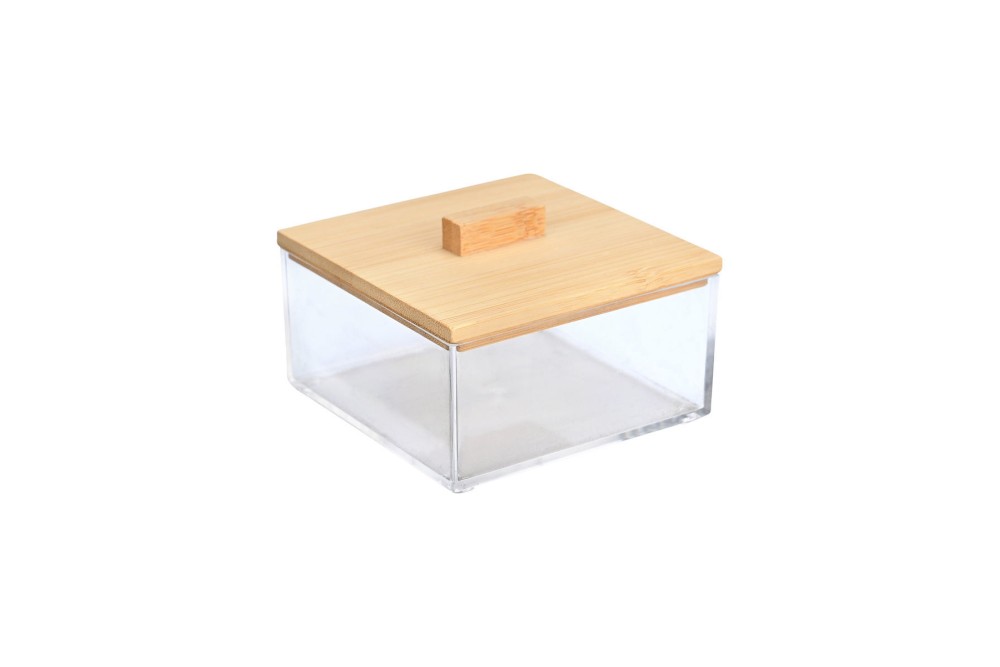 ESTIA ΚΟΥΤΙ ΑΠΟΘΗΚΕΥΣΗΣ & ΟΡΓΑΝΩΣΗΣ BAMBOO ESSENTIALS ΤΕΤΡΑΓΩΝΟ  9x9x6cm ΜΕ ΚΑΠΑΚΙ
