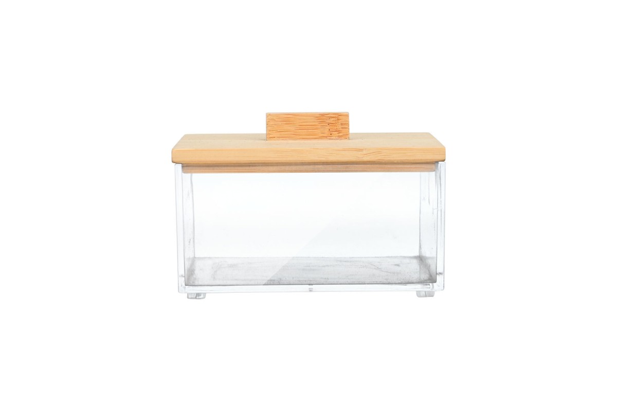 ESTIA ΚΟΥΤΙ ΑΠΟΘΗΚΕΥΣΗΣ & ΟΡΓΑΝΩΣΗΣ BAMBOO ESSENTIALS ΤΕΤΡΑΓΩΝΟ  9x9x6cm ΜΕ ΚΑΠΑΚΙ