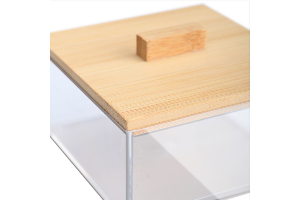 ESTIA ΚΟΥΤΙ ΑΠΟΘΗΚΕΥΣΗΣ & ΟΡΓΑΝΩΣΗΣ BAMBOO ESSENTIALS ΤΕΤΡΑΓΩΝΟ  9x9x6cm ΜΕ ΚΑΠΑΚΙ