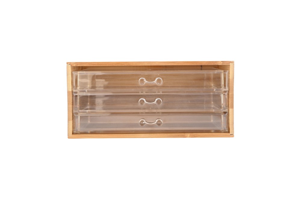 ESTIA ΚΟΣΜΗΜΑΤΟΘΗΚΗ BAMBOO ESSENTIALS 24.5x11x14cm ΜΕ 3 ΣΥΡΤΑΡΑΚΙΑ