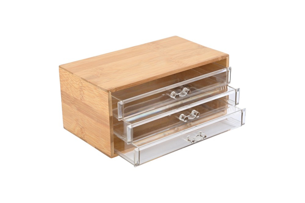 ESTIA ΚΟΣΜΗΜΑΤΟΘΗΚΗ BAMBOO ESSENTIALS 24.5x11x14cm ΜΕ 3 ΣΥΡΤΑΡΑΚΙΑ