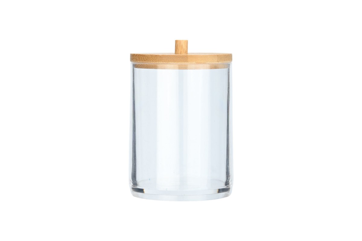 ESTIA ΚΟΥΤΙ ΑΠΟΘΗΚΕΥΣΗΣ & ΟΡΓΑΝΩΣΗΣ BAMBOO ESSENTIALS ΓΙΑ ΔΙΣΚΟΥΣ ΝΤΕΜΑΚΙΓΙΑΖ 7x7x12cm ΜΕ ΚΑΠΑΚΙ