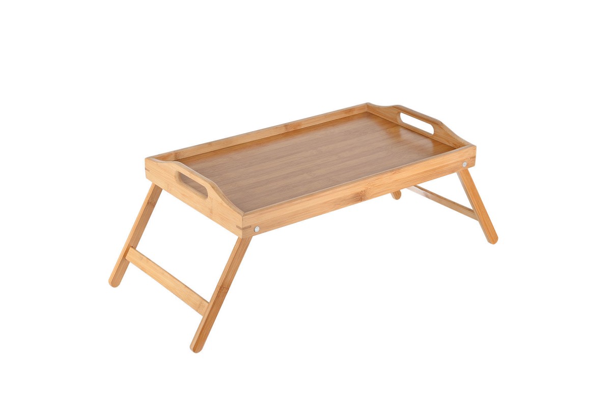 ESTIA ΔΙΣΚΟΣ ΣΕΡΒΙΡΙΣΜΑΤΟΣ BAMBOO ESSENTIALS 50x30x21cm ΜΕ ΑΝΑΔΙΠΛΟΥΜΕΝΑ ΠΟΔΙΑ