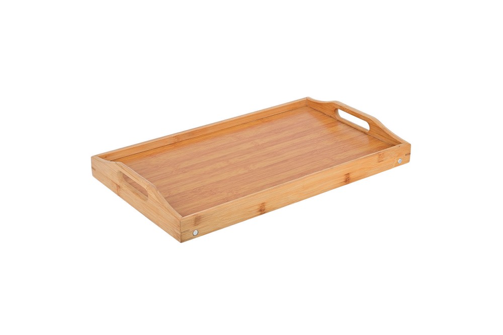 ESTIA ΔΙΣΚΟΣ ΣΕΡΒΙΡΙΣΜΑΤΟΣ BAMBOO ESSENTIALS 50x30x21cm ΜΕ ΑΝΑΔΙΠΛΟΥΜΕΝΑ ΠΟΔΙΑ