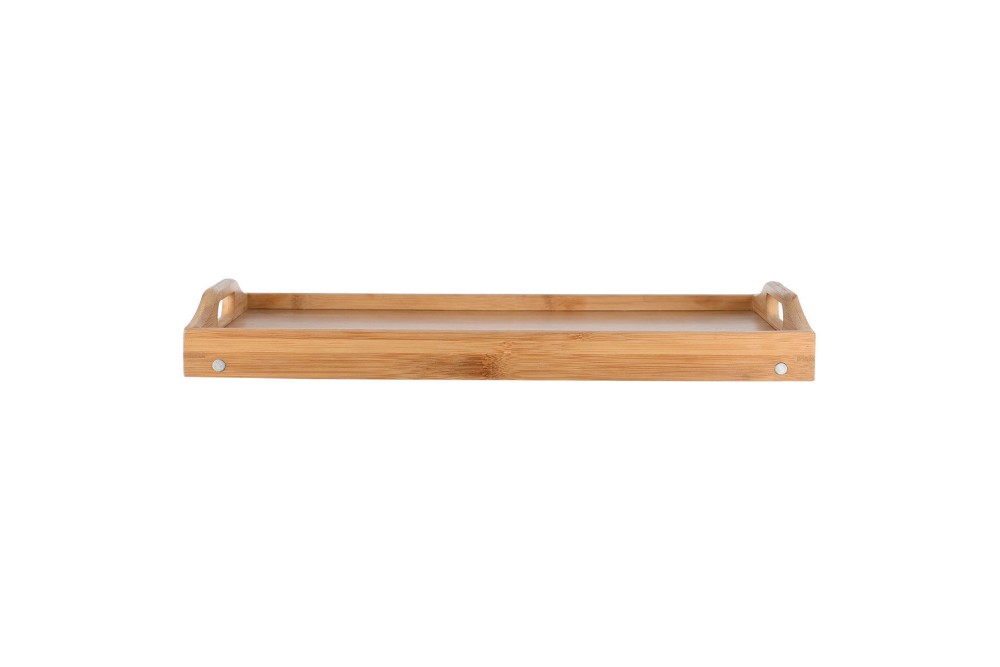 ESTIA ΔΙΣΚΟΣ ΣΕΡΒΙΡΙΣΜΑΤΟΣ BAMBOO ESSENTIALS 50x30x21cm ΜΕ ΑΝΑΔΙΠΛΟΥΜΕΝΑ ΠΟΔΙΑ