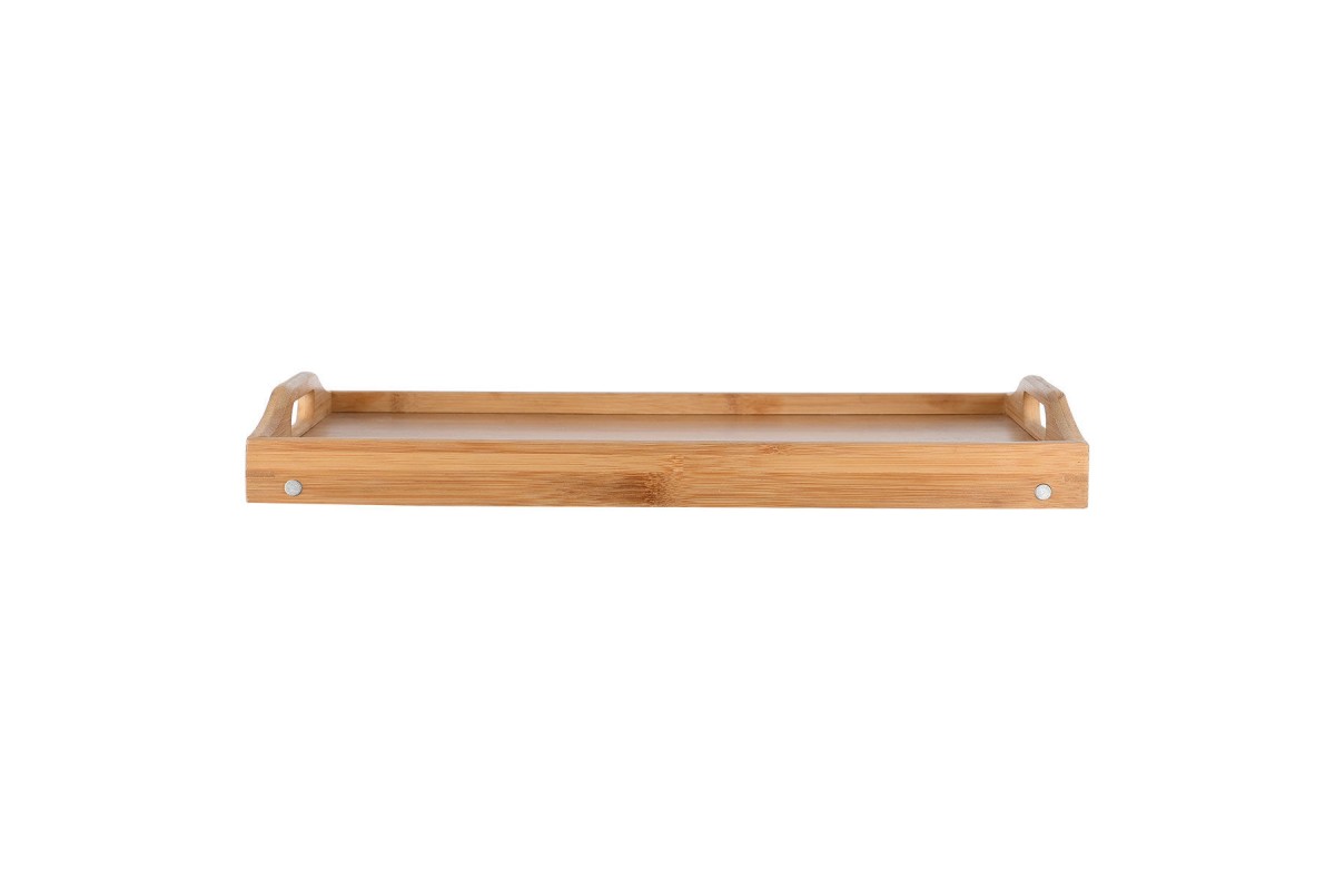 ESTIA ΔΙΣΚΟΣ ΣΕΡΒΙΡΙΣΜΑΤΟΣ BAMBOO ESSENTIALS 50x30x21cm ΜΕ ΑΝΑΔΙΠΛΟΥΜΕΝΑ ΠΟΔΙΑ