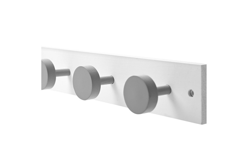 ESTIA ΚΡΕΜΑΣΤΡΑ ΤΟΙΧΟΥ ΞΥΛΙΝΗ 40x6x6cm 4 ΘΕΣΕΩΝ ΛΕΥΚΗ