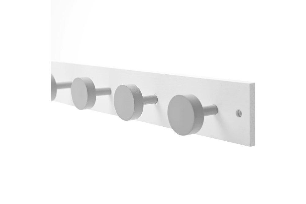 ESTIA ΚΡΕΜΑΣΤΡΑ ΤΟΙΧΟΥ ΞΥΛΙΝΗ 60x6x6cm 6 ΘΕΣΕΩΝ ΛΕΥΚΗ