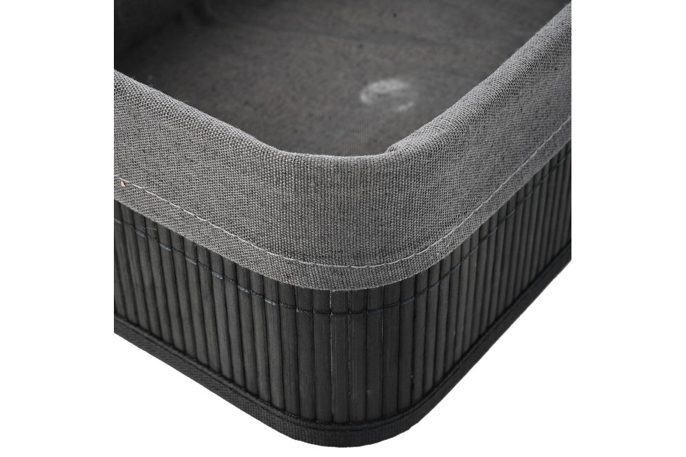 ESTIA ΚΑΛΑΘΙ ΟΡΓΑΝΩΣΗΣ BAMBOO ESSENTIALS 24.5x15cm ME ΕΠΕΝΔΥΣΗ ΜΑΥΡΟ