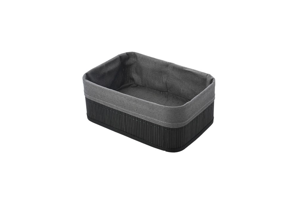 ESTIA ΚΑΛΑΘΙ ΟΡΓΑΝΩΣΗΣ BAMBOO ESSENTIALS 30x25cm ME ΕΠΕΝΔΥΣΗ ΜΑΥΡΟ