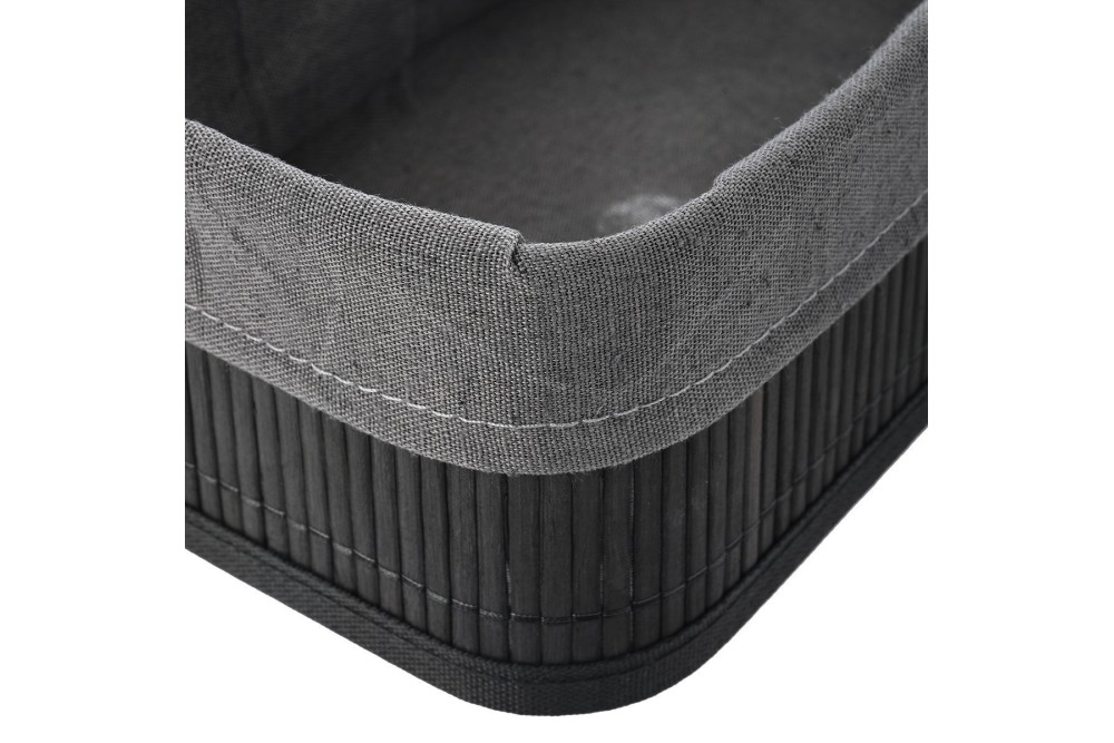 ESTIA ΚΑΛΑΘΙ ΟΡΓΑΝΩΣΗΣ BAMBOO ESSENTIALS 30x25cm ME ΕΠΕΝΔΥΣΗ ΜΑΥΡΟ