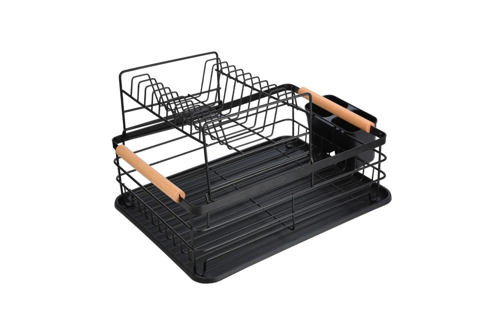 ESTIA ΠΙΑΤΟΘΗΚΗ BAMBOO ESSENTIALS ΔΙΩΡΟΦΗ ΜΕΤΑΛΛΙΚΗ ΜΑΥΡΗ ΜΕ BAMBOO ΛΑΒΕΣ