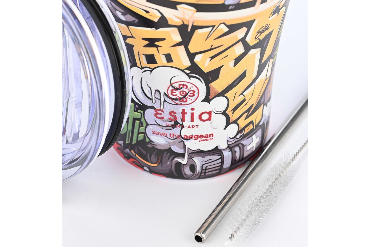 ESTIA ΘΕΡΜΟΣ COFFEE MUG SAVE THE AEGEAN 350ml GRAFFITI RHYTHM