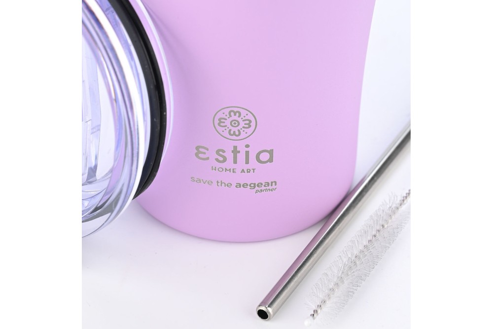 ESTIA ΘΕΡΜΟΣ COFFEE MUG SAVE THE AEGEAN 500ml LAVENDER PURPLE