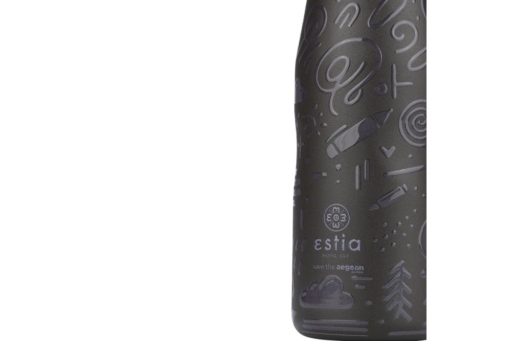 ESTIA ΘΕΡΜΟΣ TRAVEL FLASK SAVE THE AEGEAN 500ml NOIR ECHO