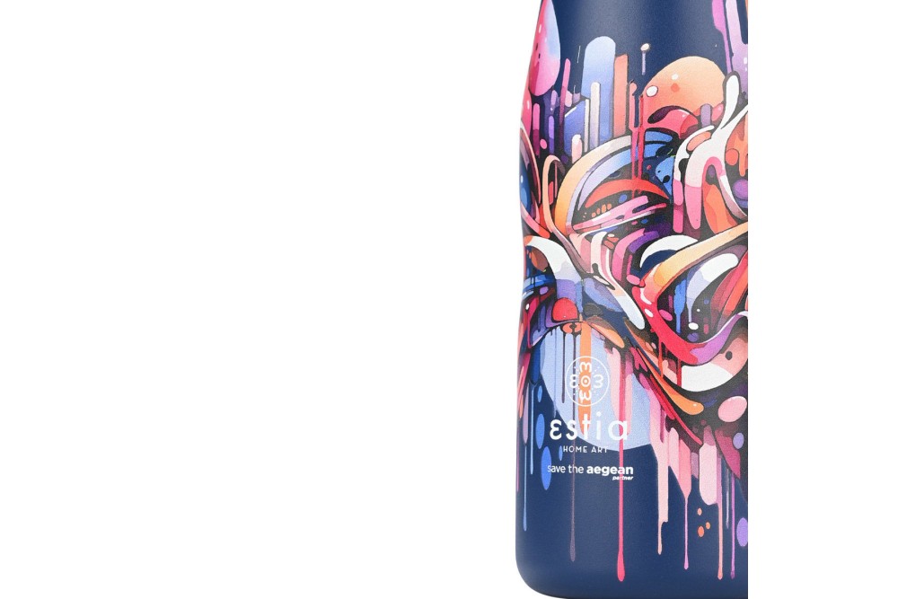 ESTIA ΘΕΡΜΟΣ TRAVEL FLASK SAVE THE AEGEAN 500ml VIBRANT VORTEX