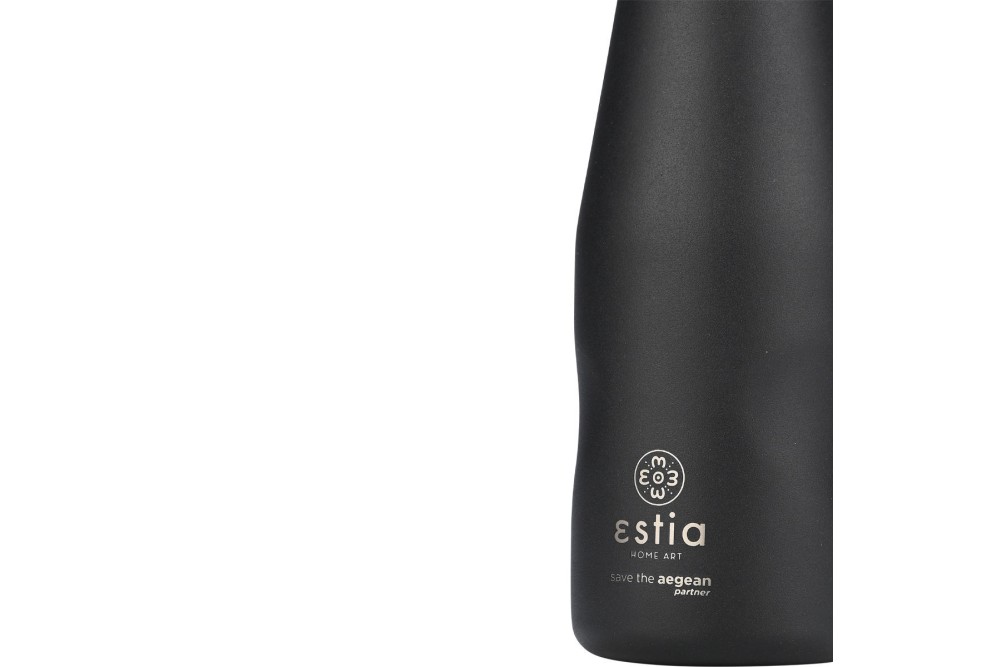 ESTIA ΘΕΡΜΟΣ TRAVEL FLASK SAVE THE AEGEAN 350ml MIDNIGHT BLACK