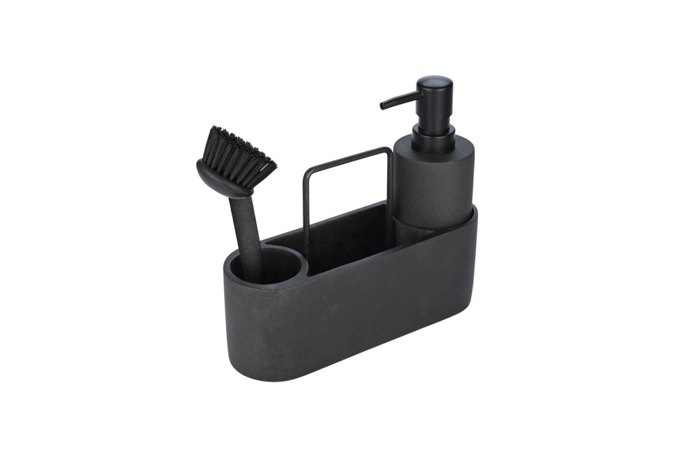 ESTIA ΔΟΧΕΙΟ ΥΓΡΟΥ ΠΙΑΤΩΝ ΜΕ ΒΟΥΡΤΣΑ ΚΑΘΑΡΙΣΜΟΥ & ΘΗΚΗ ΓΙΑ ΣΦΟΥΓΓΑΡΙ ΜΑΥΡΟ