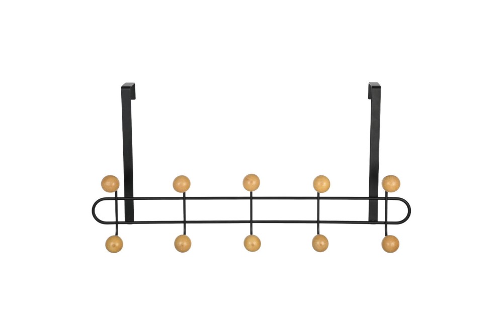 ESTIA ΚΡΕΜΑΣΤΡΑ ΠΟΡΤΑΣ ΜΕΤΑΛΛΙΚΗ 52x7.5x23cm 10 ΘΕΣΕΩΝ ΜΑΥΡΗ