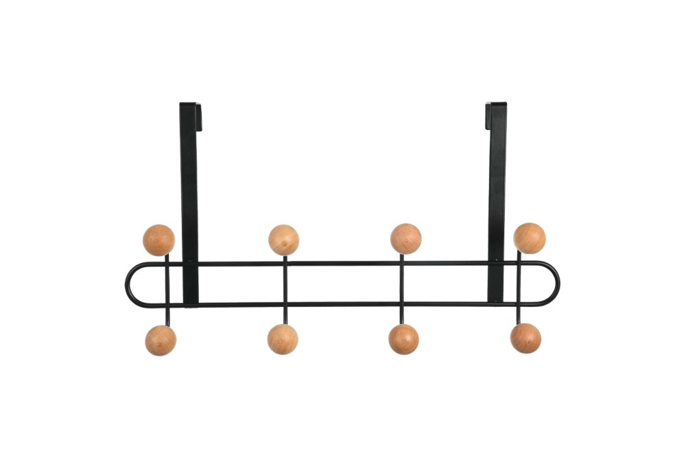 ESTIA ΚΡΕΜΑΣΤΡΑ ΠΟΡΤΑΣ ΜΕΤΑΛΛΙΚΗ 41X7.5X23cm 8 ΘΕΣΕΩΝ ΜΑΥΡΗ