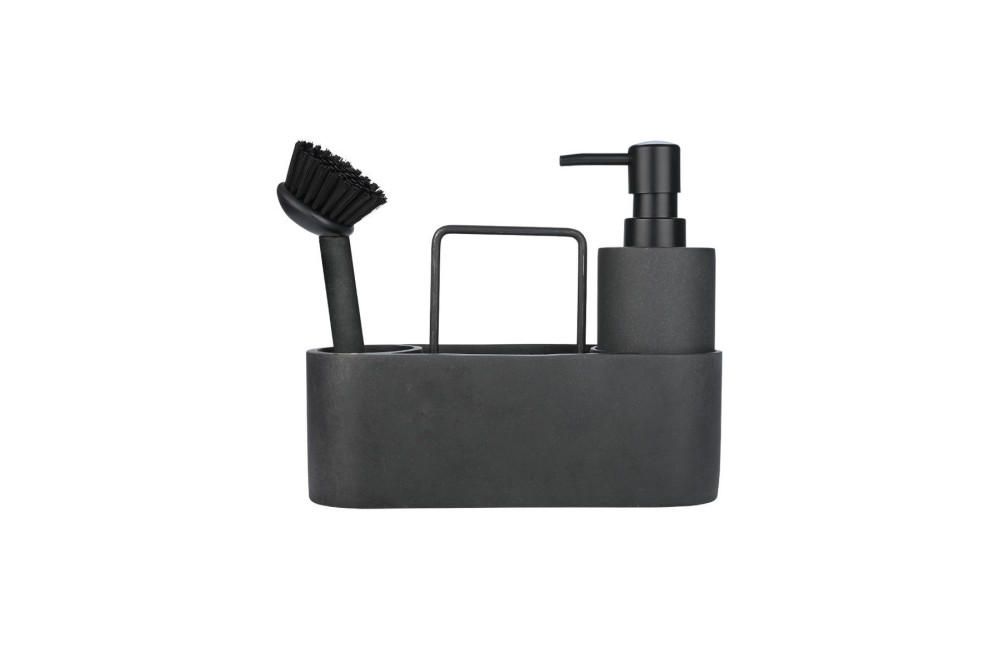 ESTIA ΔΟΧΕΙΟ ΥΓΡΟΥ ΠΙΑΤΩΝ ΜΕ ΒΟΥΡΤΣΑ ΚΑΘΑΡΙΣΜΟΥ & ΘΗΚΗ ΓΙΑ ΣΦΟΥΓΓΑΡΙ ΜΑΥΡΟ