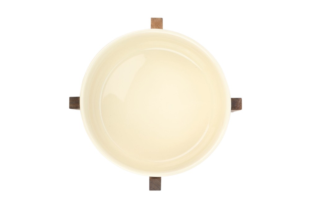 ESTIA ΣΑΛΑΤΙΕΡΑ ALLURE 28cm ΜΕ ΒΑΣΗ  IVORY