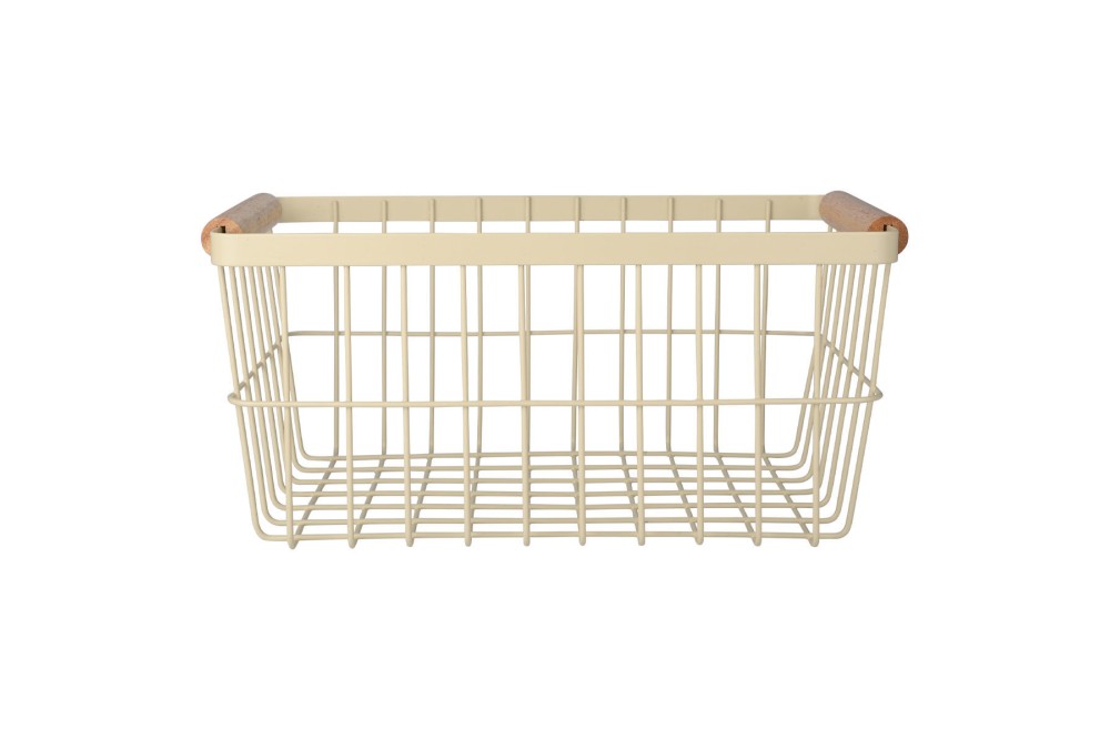 ESTIA ΚΑΛΑΘΙ ΟΡΓΑΝΩΣΗΣ ALLURE ΜΕΤΑΛΛΙΚΟ ΜΕ ΞΥΛΙΝΕΣ ΛΑΒΕΣ 33x22x15 IVORY