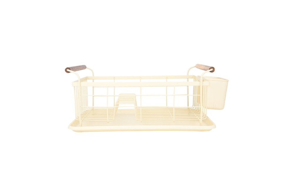 ESTIA ΠΙΑΤΟΘΗΚΗ ALLURE ΜΕΤΑΛΛΙΚΗ ΜΕ ΞΥΛΙΝΕΣ ΛΑΒΕΣ IVORY