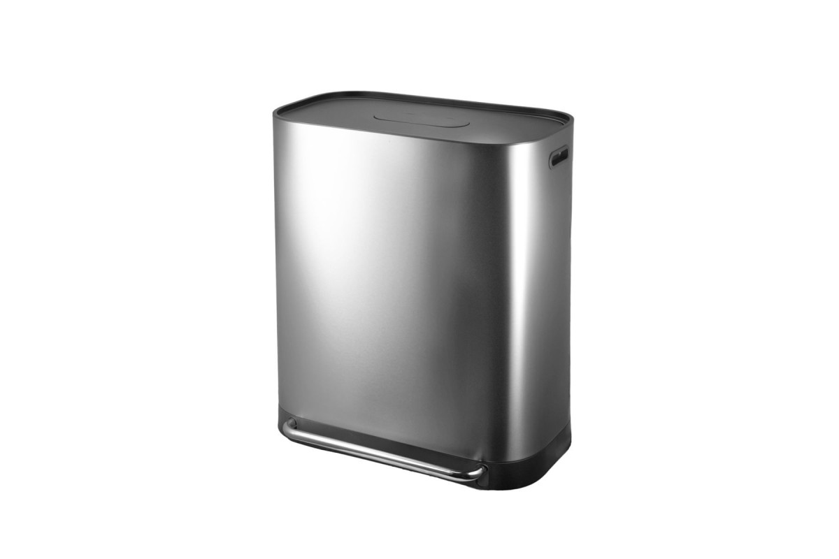 ESTIA ΚΑΔΟΣ ΑΠΟΡΡΙΜΑΤΩΝ DUOPRIME SOFT CLOSE 60lt ΜΕ ΔΥΟ ΔΟΧΕΙΑ 30&30lt INOX