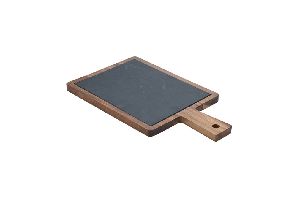 ESTIA ΠΛΑΤΩ ΣΕΡΒΙΡΙΣΜΑΤΟΣ ΣΧΙΣΤΟΛΙΘΟΥ ΜΕ ΞΥΛΙΝΗ ΒΑΣΗ ΑΚΑΚΙΑ 28x17cm