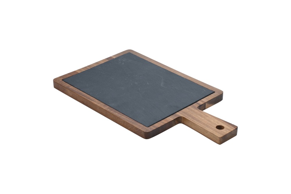 ESTIA ΠΛΑΤΩ ΣΕΡΒΙΡΙΣΜΑΤΟΣ ΣΧΙΣΤΟΛΙΘΟΥ ΜΕ ΞΥΛΙΝΗ ΒΑΣΗ ΑΚΑΚΙΑ 35x20cm