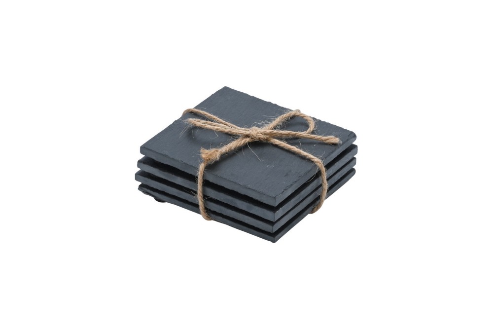 ESTIA ΣΟΥΒΕΡ ΤΕΤΡΑΓΩΝΑ ΣΧΙΣΤΟΛΙΘΟΥ 10x10cm ΣΕΤ 4 ΤΕΜ.